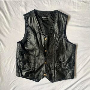 Vintage Leather Patchwork Vest